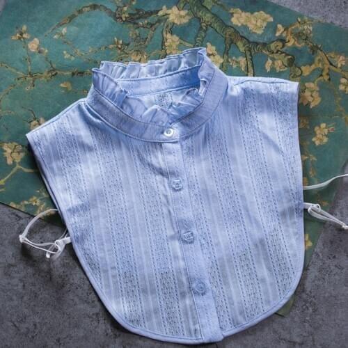 YSMILE Y New Women Personality White Blue Stand Fake Collar Hollow Out Remove Shirt Clothes Decoration Accessories For Female YD