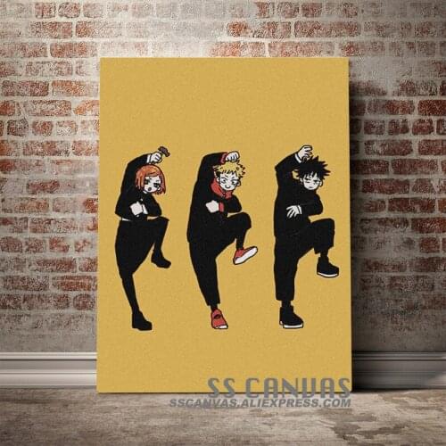 Yuji Itadori Megumi Fushiguro Nobara Kugisaki Anime Canvas Painting Decor Wall Art Pictures Study Home Decoration Prints Poster
