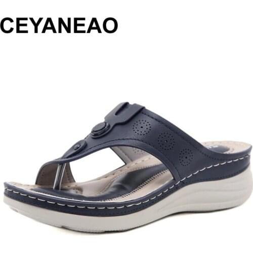 CEYANEAOShoes Woman Summer Comfortable Female Wedges Sandals Platform Casual Non-Slip Roman Womens Sandals Beach Female Loafers