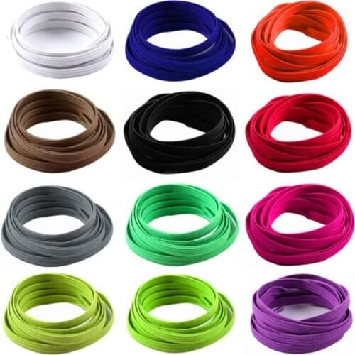 1m Shoelaces Multi-color Optional Stainless Steel Buckle Adult Childrens Sports Laces Lazy Stretch Flat Laces New 2021 Hot Sale