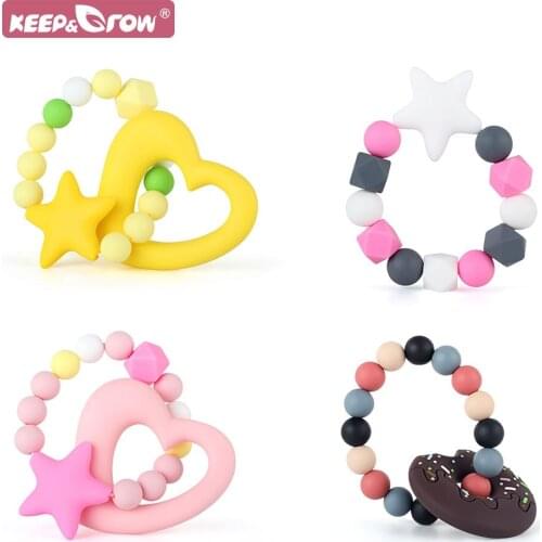 1pc Silicone Pacifier Chain Baby Toys 0-12 Months Rodent Teething Holder Ring BPA Free Food Grade Safe Silicone Teether Necklace