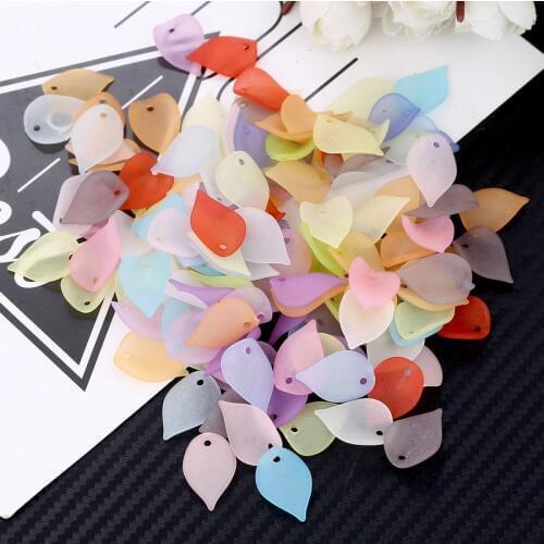 100pcs 20mm Lotus Petals Frosted Acrylic Leaves Charms Flower Beads Accessories Findings DIY Wedding Chandelier Pendant