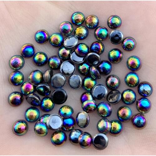 1500pcs 5mm Flatback AB BLACK Beads Acrylic Semicircle Rhinestone trim DIY Wedding Dress -S682*5
