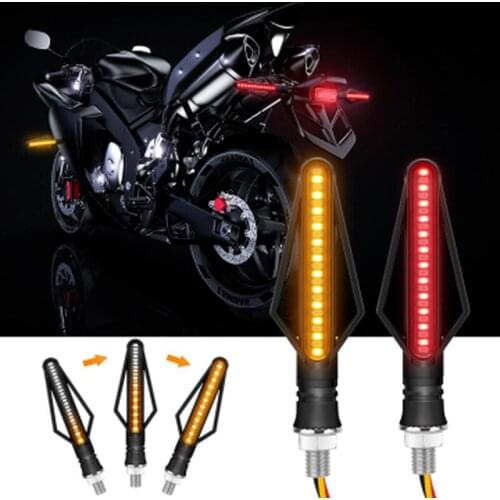 2Pcs LED Light Motorcycle Turn Signals 3020 SMD Moto Tail Lights Signal Lamp IP68 led blinkers flashing light stop signal