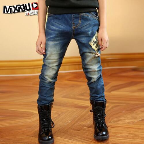 2017 Spring Kids Jeans Boys Fashion Jeans Children Jeans for Boys Casual Denim Pants 3-12Y Toddler High Quality
