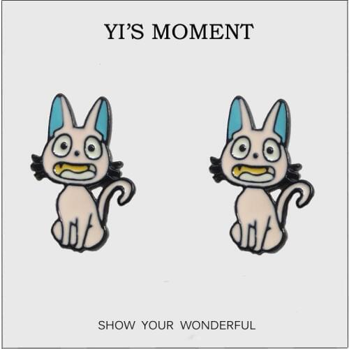 2019 birthday Gift Enamel stud Earrings Cartoon cat Earring for kids