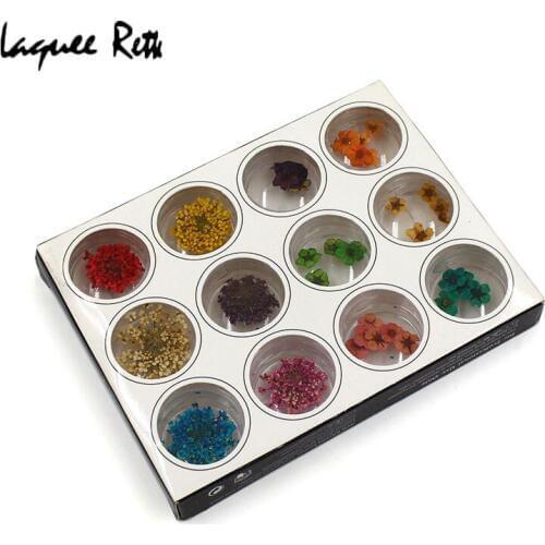 3D Nail Art Dry Flower 12 Colors/Pack DIY Nail Art Tips Diy Decoration Slices Case Nails Decorations New Arrive