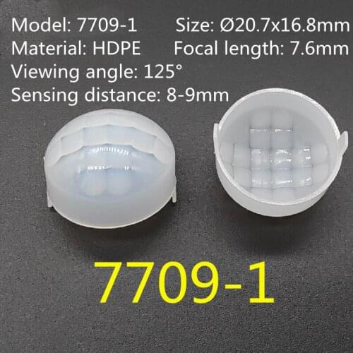 50pcs 7709-1 dome shape human body infrared 7709-1 PIR sensor HDPE plastic fresnel lens 20.7*16.9mm focal length 7.6mm