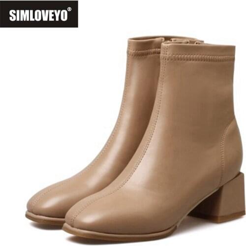 SIMLOVEYO New Luxury Chelsea Boots Women Ankle Boots Chunky Winter Shoes Ankle Boots Chunky Heel BV Boot Brand Designer S2306