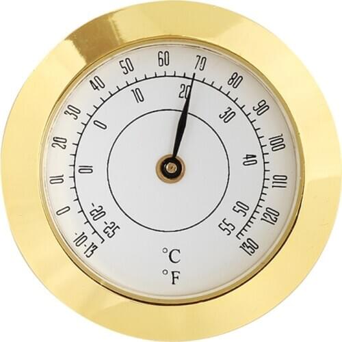 38mm Mini Household Guitar Case Cigar Hygrometer Cigar Hygrometer High Precision Moisture Meter Tobacco Humidor 090C
