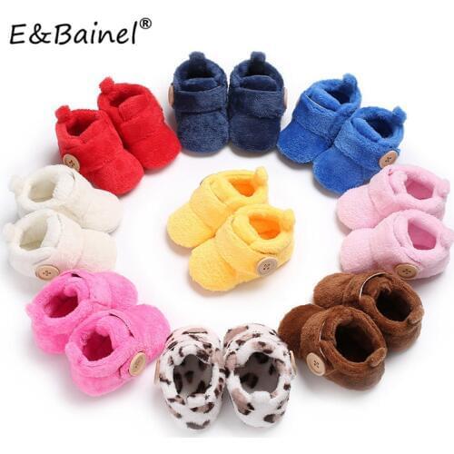 Baby Boot Shoes 10 Color Girls Boy Booties For Newborns 0-18 Months Soft Bottom Toddler Crib First Walkers Shoes Moccasins