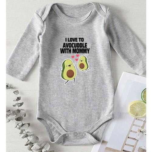 Avocado Printing Love Mammy Kids Outfits Baby Girl Winter Clothes Bodysuit for Newborns Toddler Costume Autumn Jumpsuits