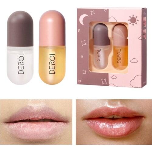 Day Night Instant Volume Lip Plumper Oil Clear Lasting Nourishing Repairing Reduce Lip Fine Line Care Lip Sexy Beauty Cosmetic