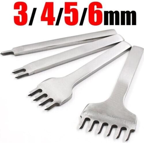 4Pcs/set 3/4/5/6mm Leather Punch DIY Spacing Leather Punching Sewing Tools, Handmade Diagonal Cutting Leather Hole Punch Tool