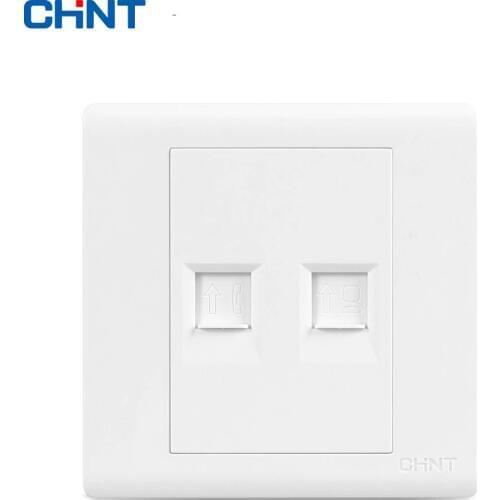 CHINT Wall Switch Socket Panel 86 Type NEW7D Telephone Computer Socket Panel Cable Telephone Socket