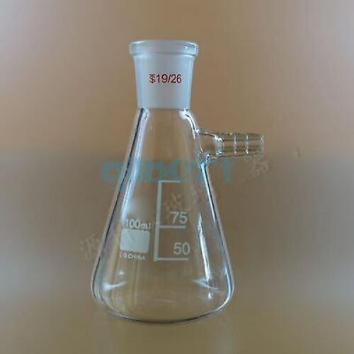 50ml 14/23 Ground Joint Conical Filter Flask with Side Arm Lab Glassware
