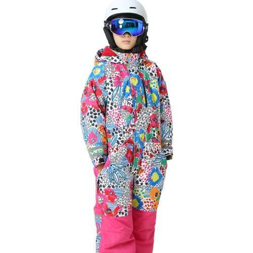 2021 Winter Kids Girl Ski Suit Waterproof Baby Boy Jumpsuit Warm Hooded One Piece Children Snowsuits Sport Teenager Clothes