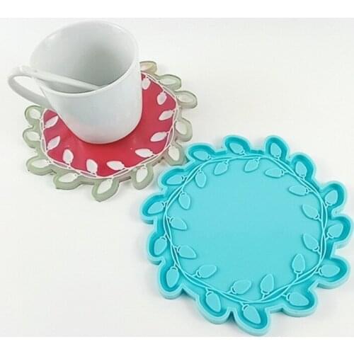 U90E Lacework Coaster Epoxy Resin Mold Cup Mat Pad Silicone Mould DIY Crafts Decor