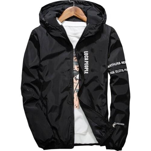 New Casual Jacket Men Spring Autumn Fashion Windbreaker Jacket Men Slim Fit Hooded Thin Zipper Coat Young Jacket Men Outwear 4XL