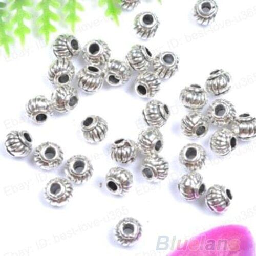 Fashion 100pcs Tibetan Silver Charms Spacer Beads Jewelry Findings Making DIY 01XP