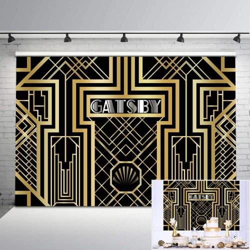 MOCSIKA Great Gatsby Photography Backdrop Birthday Theme Party Background for Photo Studio Party Decoration Banner Printed 408