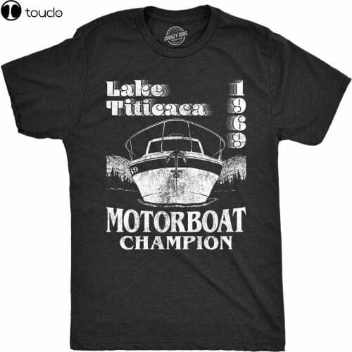 New Mens Lake Titicaca T Shirt 1969 Motorboat Championship Funny Camping Shirt Cotten Tee Shirt