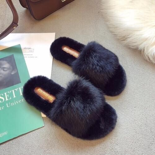 New Winter Womens Slippers Fluffy Fluffy Comfortable Sweet Cute Indoor And Outdoor High Quality Fashion Plush Slippers B24-07