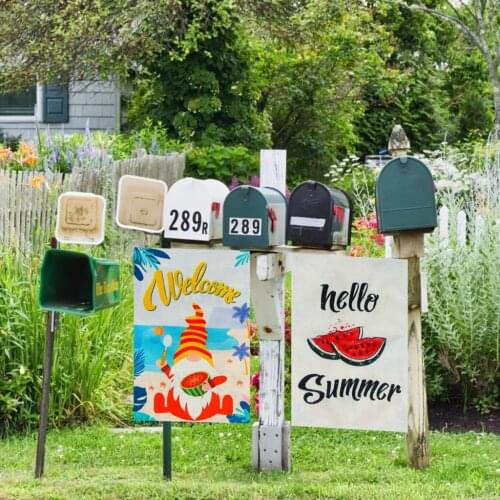New Hello Summer Garden Flag Gnomes for indoor and outdoor summer decoration