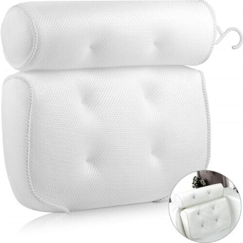 High Quality 3D Mesh Spa Bath Pillow Bathtub Neck and Back Rest Support Pillow with Suction Cups for Bathroom Accessories