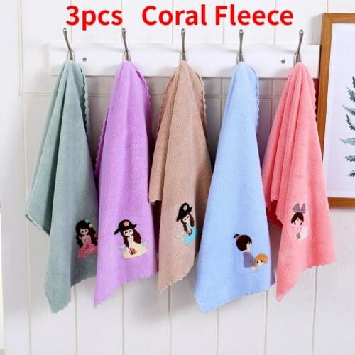 3pcs 2021 High-density coral velvet applique towel 35*75 microfiber dry hair towel wiping hair absorbent towel microfiber towel