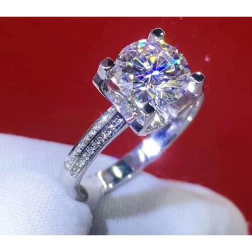 Simple Moissanite Ring for Office Woman D Color VVS1 Moissanite Silver Ring 925 Silver Gemstone Jewelry