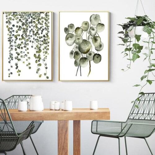 Nordic Plants Canvas Painting Leaf Posters and Prints Wall Art Watercolour Pictures for Living Room Chic Home Decoration