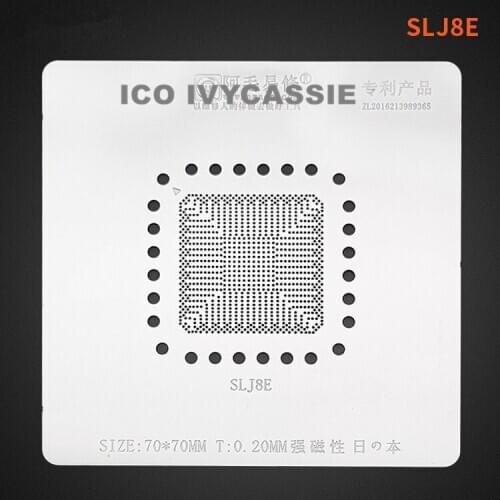 SLJ8E CPU BGA Stencil Reballing IC Chipset Solder Ball Tin Plant Net Rework Heat Template Amaoe Square Hole