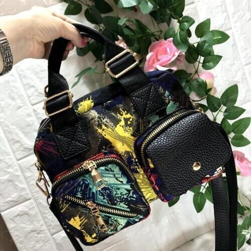New Fashion Floral Printed Totes Bag Women Pocket Casual Shoulder Bag Multifunctional Handbag Lightweight Packing Crossbody Bags