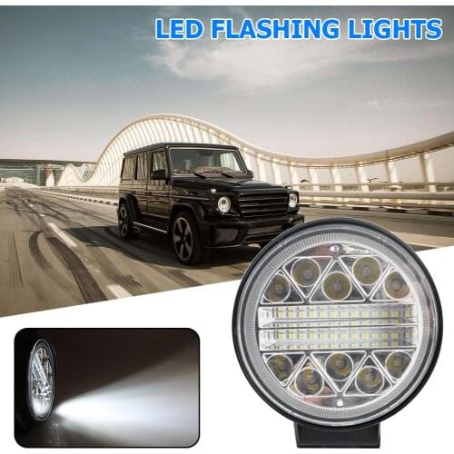 Widely Compatible LED Work Light Bar 102W Off Road Round Strobe Driving Fog Lamp 6000K Aluminum Alloy Reversing Lamp