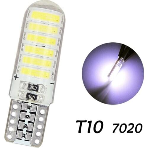 T10 7020 Car High Bright LED Silicone Light Universal Auto Roof Reading Lights Side Turn Bulb Trunk Lamp Width Lights 12V