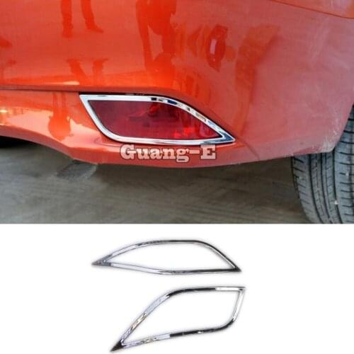 Top For Toyota Vios/Yaris/sedan 2014 2015 2016 car detector ABS Chrome cover trim back tail rear fog light lamp frame stick 2pcs