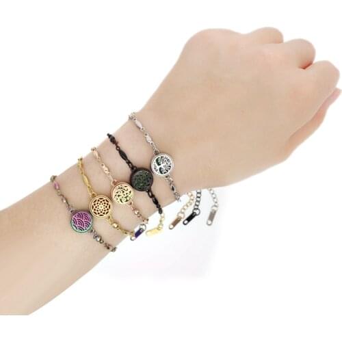 Diffuser Chain Stainless Steel Jewelry Bracelet For Women Adjustable Essential Oil Aromatherapy Perfume Bangle Locket Gift 12mm