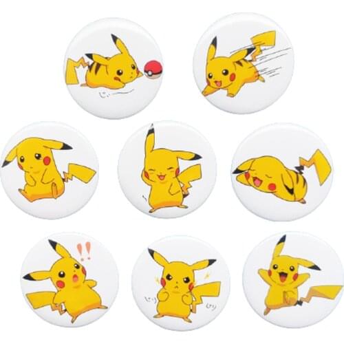 Pokemon Pikachu Badge 1 PC Random Anime Action Toy Figures Collection Decoration Pocket Monsters Kids Toys Gift 4 cm