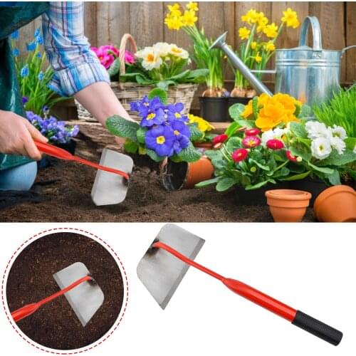 1PC Digging Soil Vegetable And Flower Dual-use Hoe All-steel Hardened Hollow Hoe Handheld Weeding Rake Planting Agriculture Tool