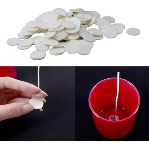20Pcs 20mm Candle Wick Stickers Candle Making Sticker Heat Resistance Double-sided Stickers for Wax Fixed Candle DIY Making