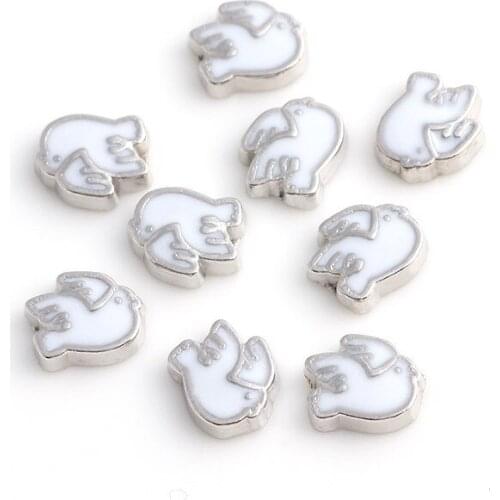 F433 Free Shipping Enamel Peace Dove Charms Floating Locket Charms For Glass Locket 20Pcs/Lot
