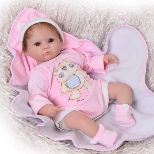 42cm Doll Reborn Baby adorable Girl Handmade Cotton Body Lifelike pink clothes 17inch Toys bonecas play hosue toddler for sale