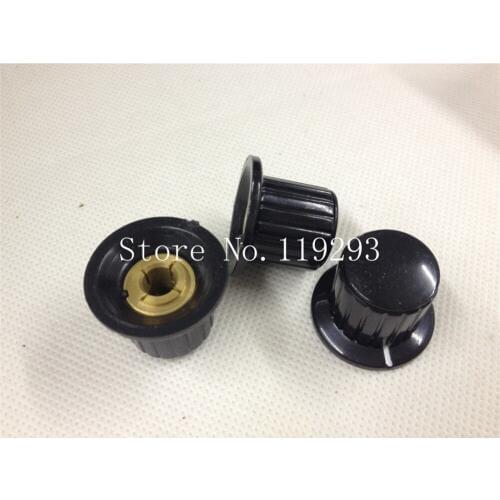 [BELLA]Potentiometer knob plastic knob cap KYP25-18-6J K4 copper knob nut black clamshell--100PCS/LOT