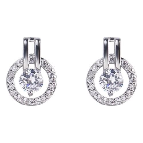 Bettyue New Fashion Round Noble Earring Hollow Out Style Decoration Cubic Zircon Personality Jewelry In Dinner Charming Dress-up
