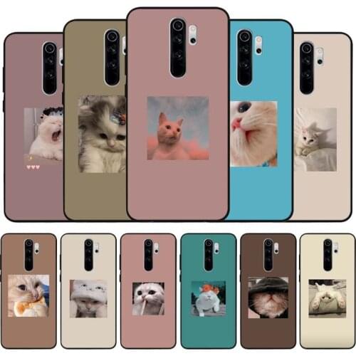 Cat black Silicone Phone Case For Redmi note 9 8 7 Pro S 8T 7A Cover