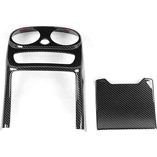 For Benz C Class W205 2019 2020 Car Carbon Fiber Rear Air Outlet Vent Frame Armrest Anti-Kick Cover Trim Accessories