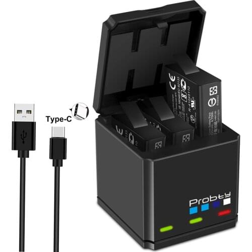 For GoPro Hero 7 hero 6 hero 5 Black 1680mAh Battery + Triple Charger for Go Pro Hero7 6 hero5 Black camera battery