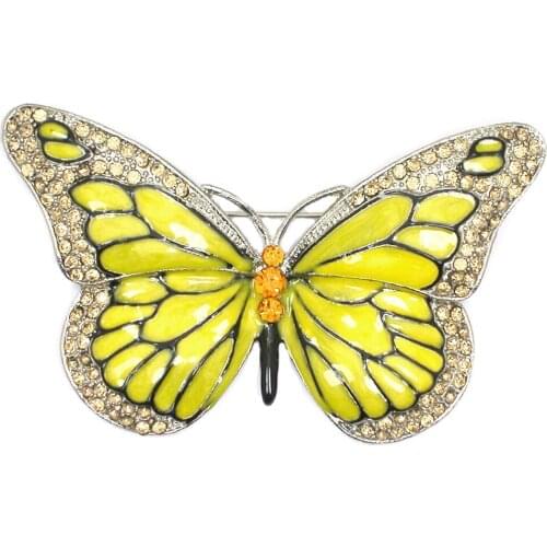Enamel Rhinestone Brooch new Fashion beauty Women Zinc Alloy crystal exquisite butterfly insect pins hot sale party Gift man