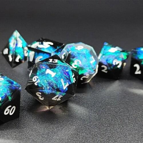 Haxtec Gold Foil DND Dice Set Resin Polyhedral Dice for Dungeons and Dragons RPG D&D Pathfinder
